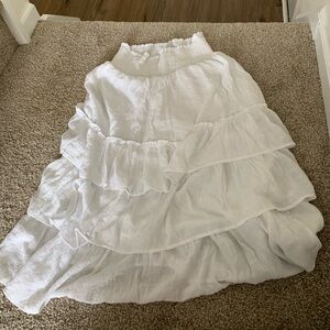 White Flowy Maxi Skirt